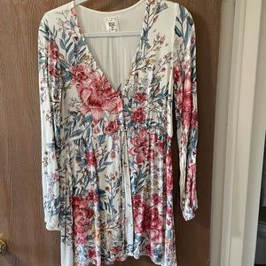Billabong floral long sleeve tunic